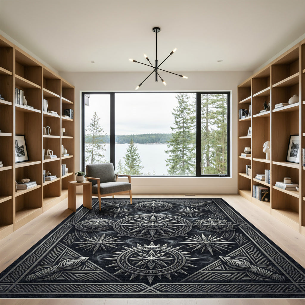 Gothic Compass Medallion Graphic Rug
