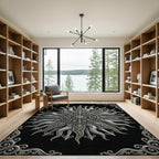 Ornate Silver Sunburst Filigree Rug