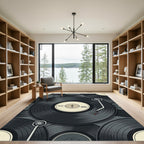 Retro Vinyl Record Musical Composition Rug