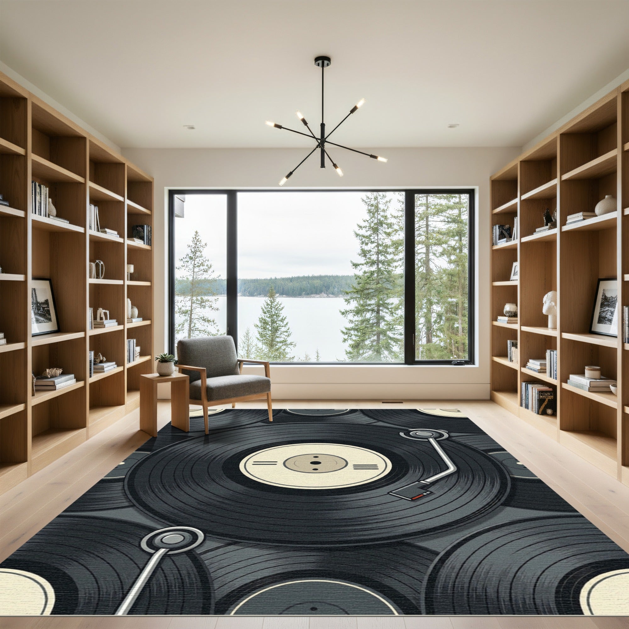 Retro Vinyl Record Musical Composition Rug