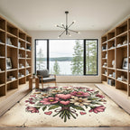Pink Daisy Hearts Garden Bouquet Rug