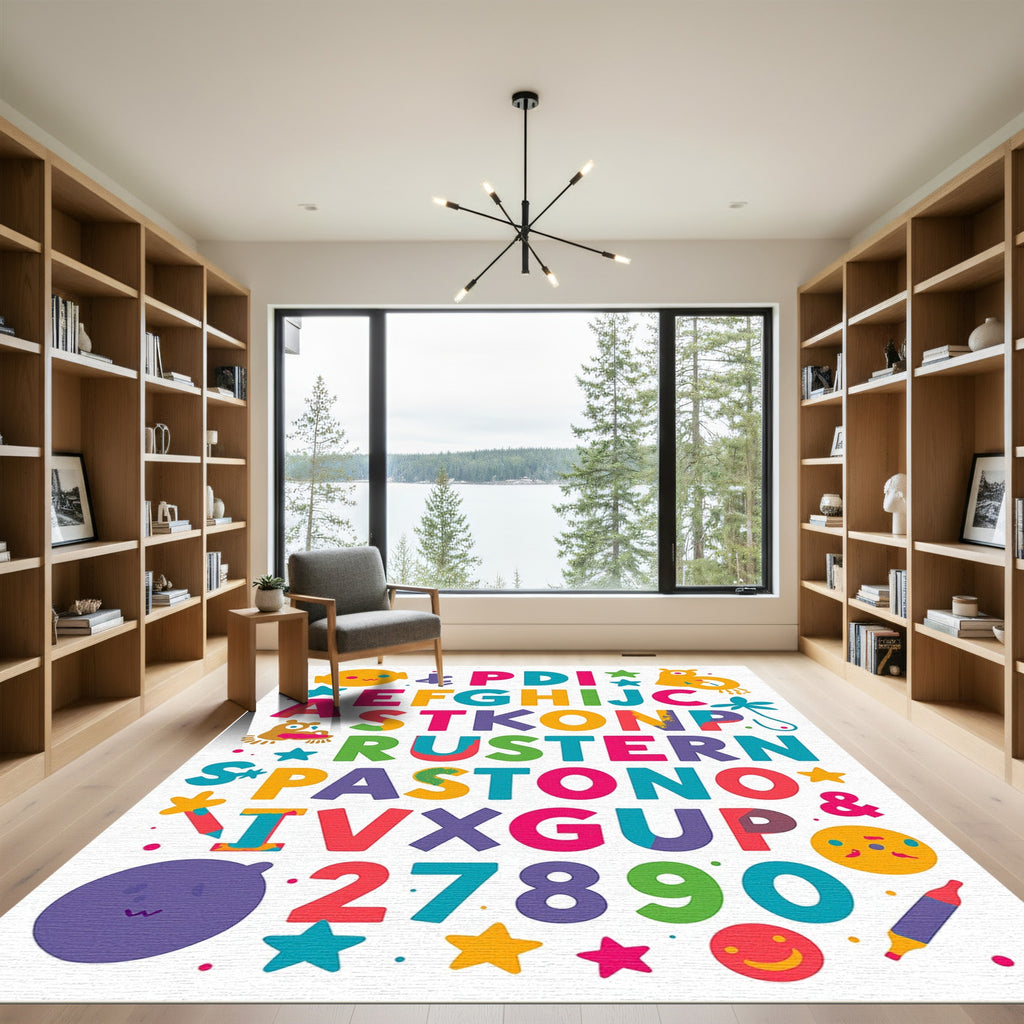 Alphabet Zoo Playful Multicolor Letters Rug