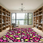 Pink Yellow Glitter Terrazzo Fragments Rug