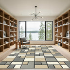 Geometric Block Neutral Tones Rug