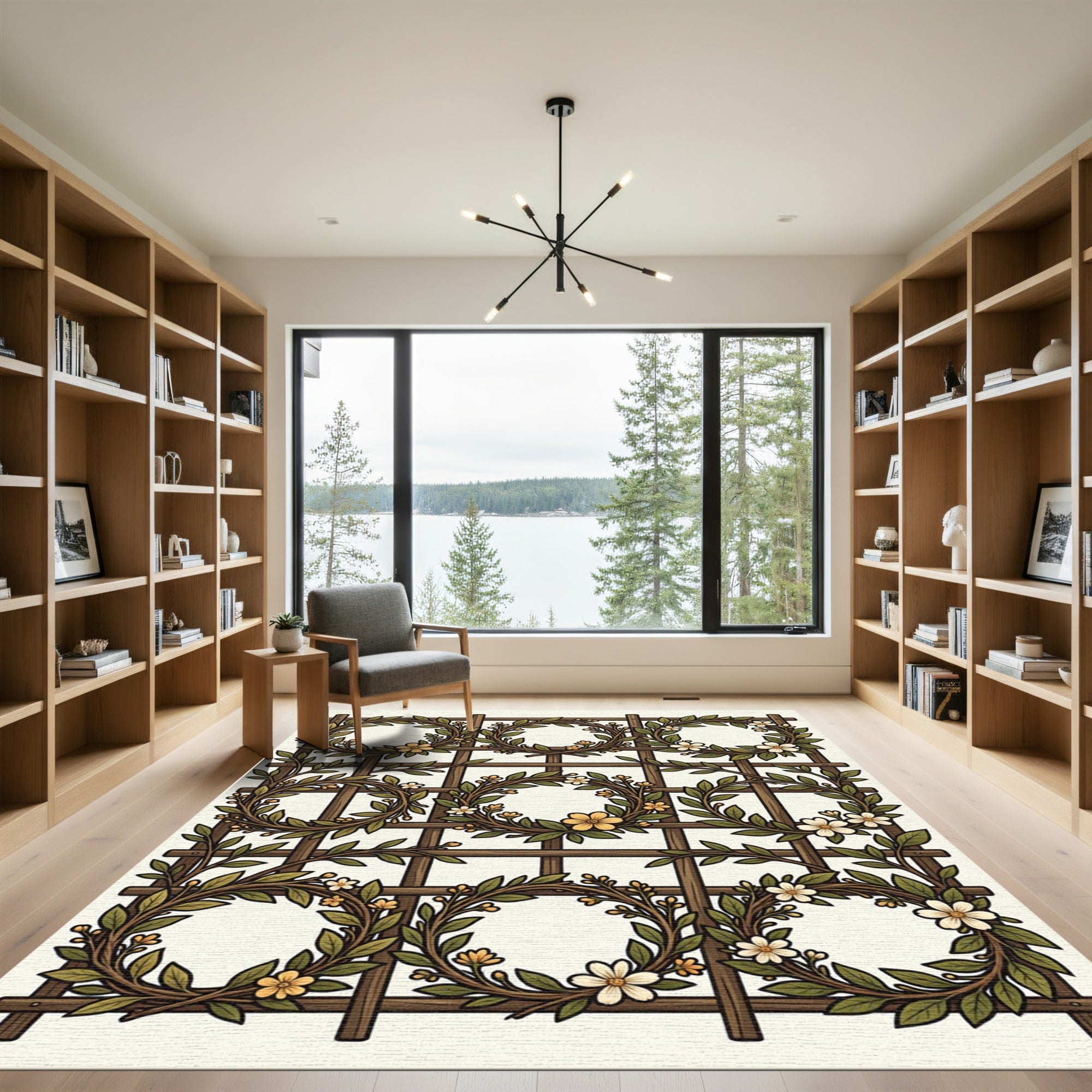 Trellis Florals with Laurel Wreaths Rug
