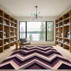 Plum and Cream Chevron Zigzag Layers Rug