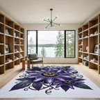 Botanical Deep Purple Passion Flower Garden Rug