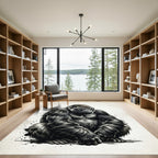 Charcoal Silver Majestic Gorilla Portrait Rug
