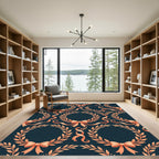 Golden Laurel Bow wreaths Rug