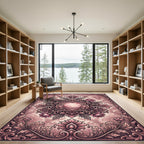 Victorian Rose Carriage Scrollwork Rug