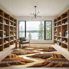 Earthy Mesa Southwestern Canyon Landscape Rug