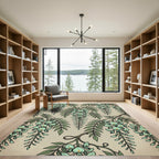 Sage Green Wisteria Botanical Willow Vibe Rug