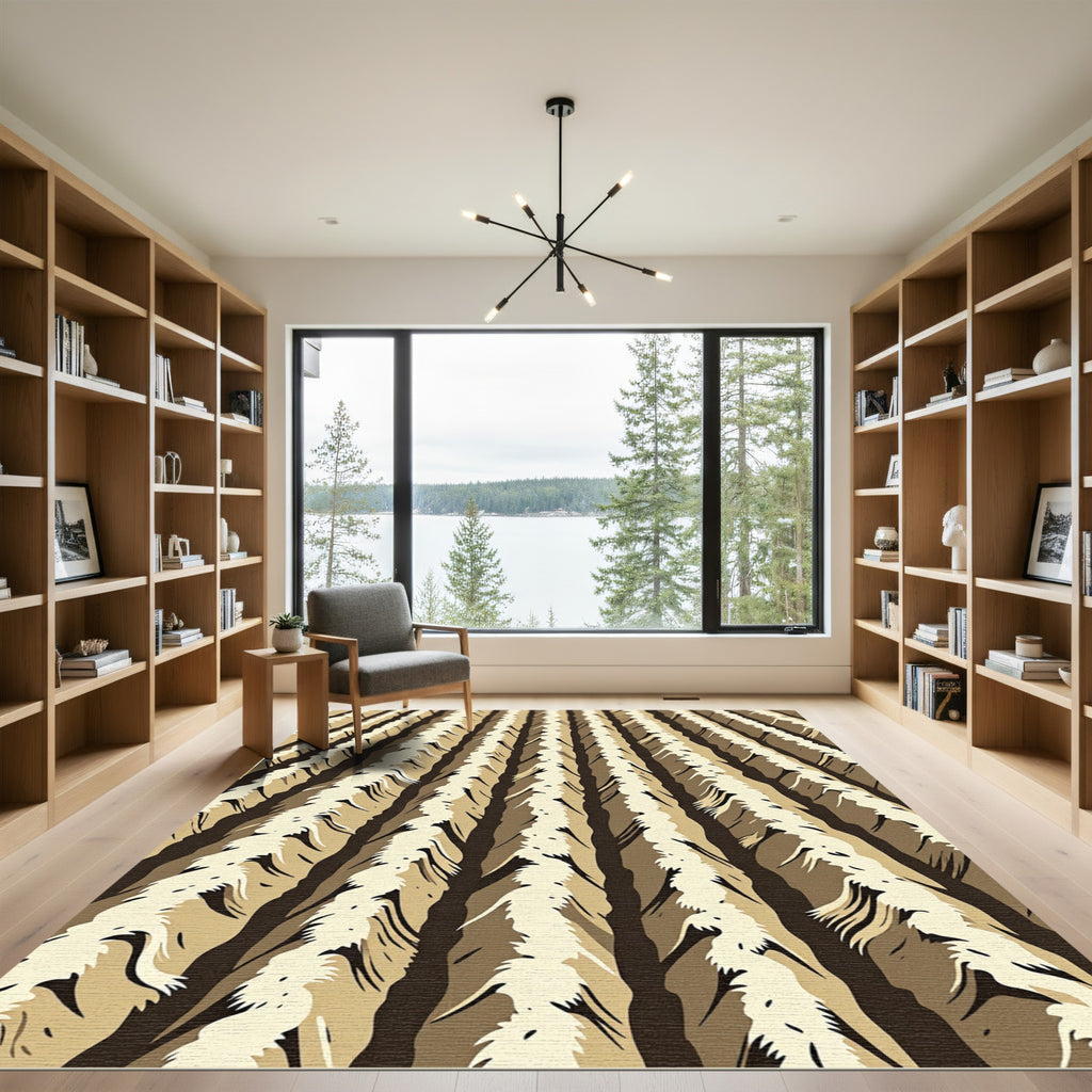 Woven Earth Tone Vertical Stripes Rug