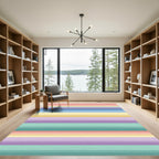 Soft Pastel Horizontal Striped Rug