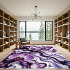 Purple Orchid Watercolor Flow Rug