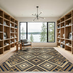 Gold And Black Art Deco Geometric Rug