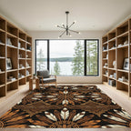 Brown Feather Sun Native American Rug
