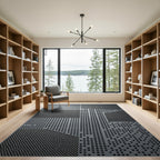 Geometric Silver Perforated Tessellations Rug