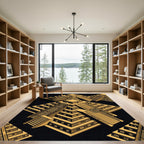Gold Isometric Ancient Mayan Pyramid Rug
