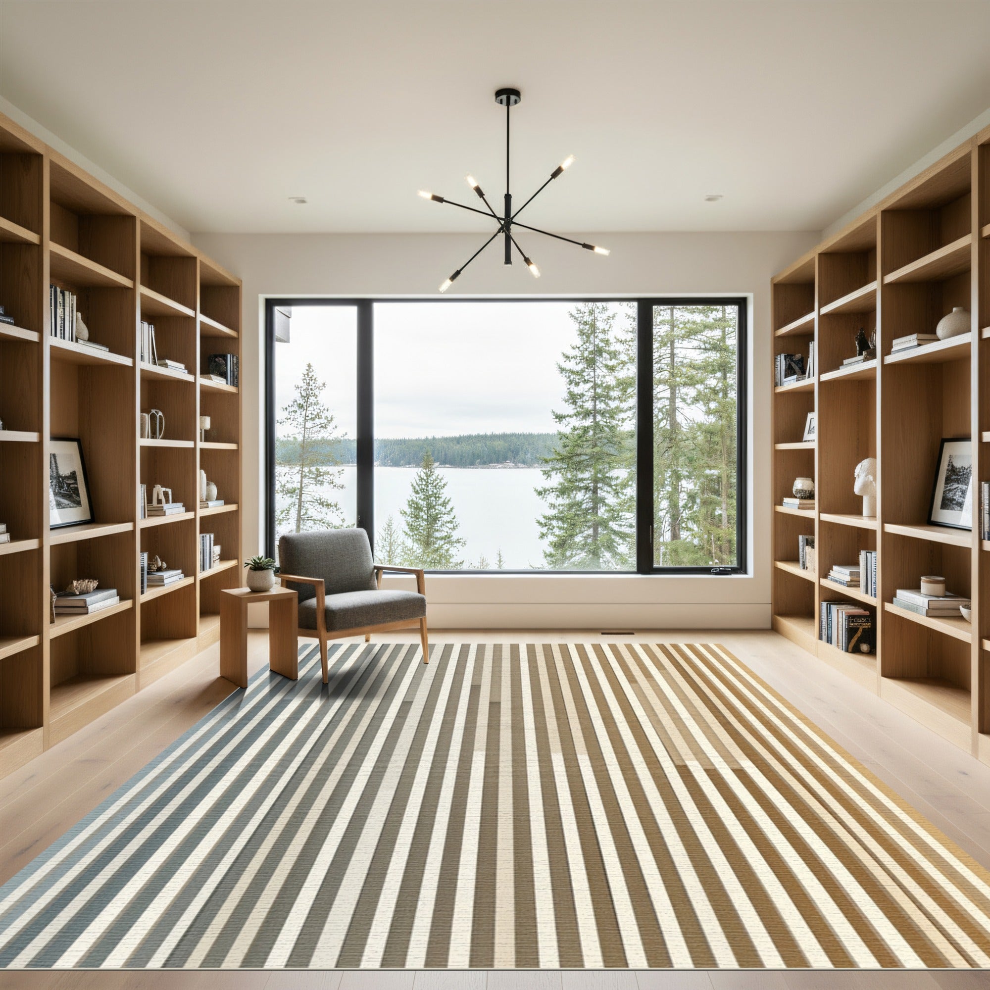 Subtle Vertical Stripes Gradient Rug