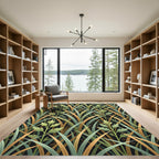 Botanical Sage and Ochre Grass Meadow Rug
