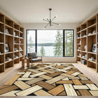 Wooden Planks Herringbone Texture Rug