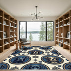 Nautical Labrador Compass Paw Medallion Rug