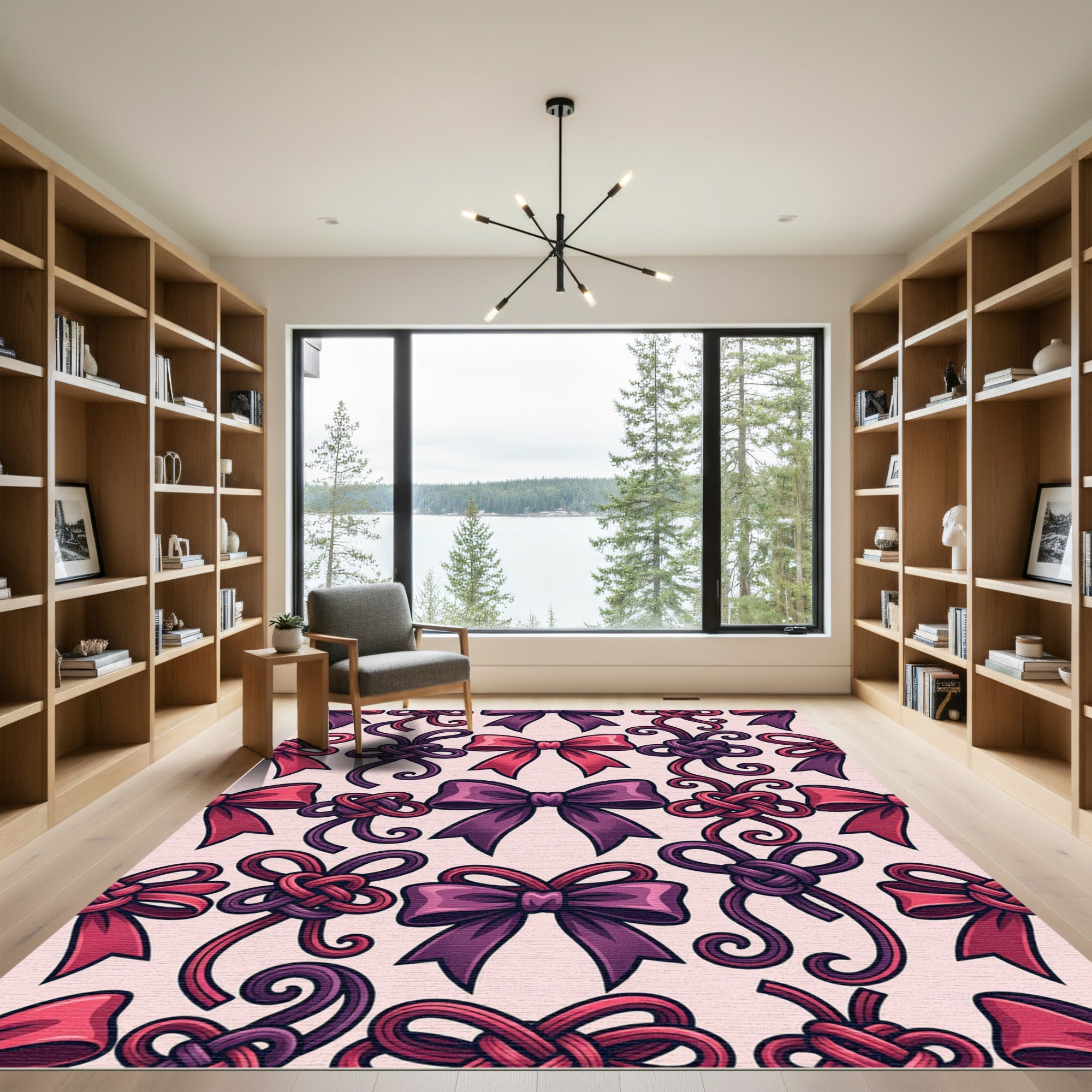 Pink Purple Bows Knots Collection Rug