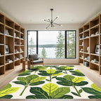 Green Leafy Branch Tree Rug