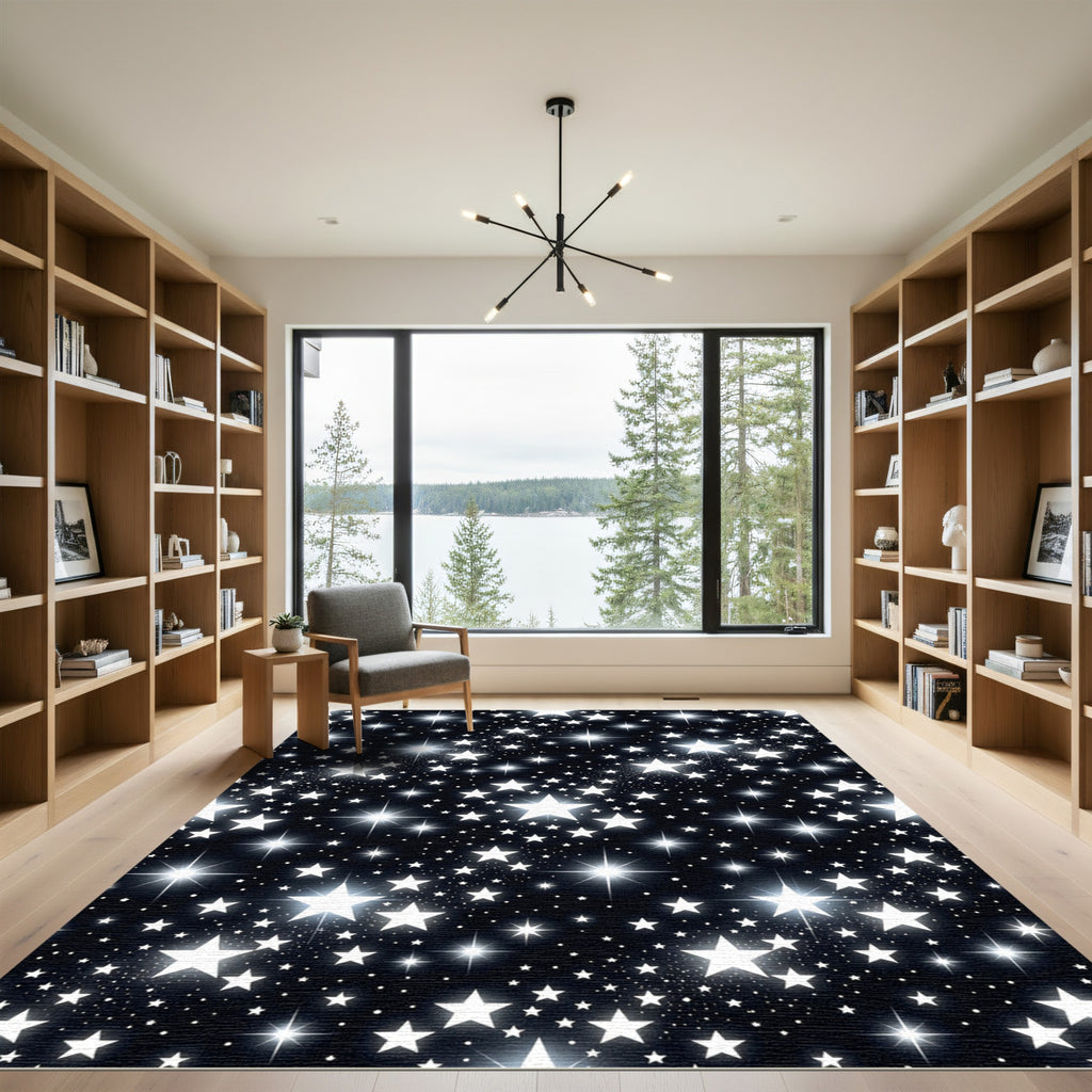 Sparkling Starry Night Sky Rug