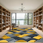 Ochre Gray Scallop Overlay Rug