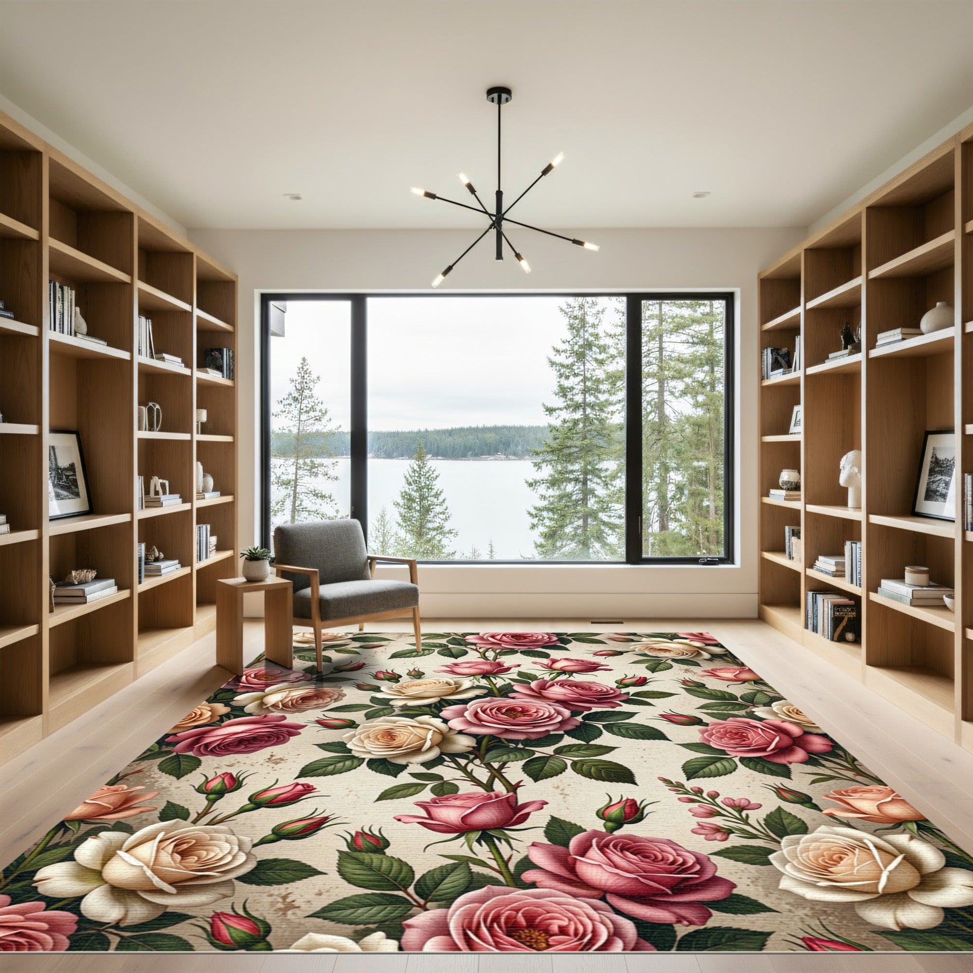 Vintage Romantic Rose Garden Bloom Rug