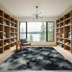 Abstract Monochrome Watercolor Nebula Ink Rug
