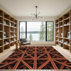 Rust Orange Geometric Truss Rug