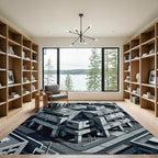 Modern Concrete Brutalist Cityscape Rug