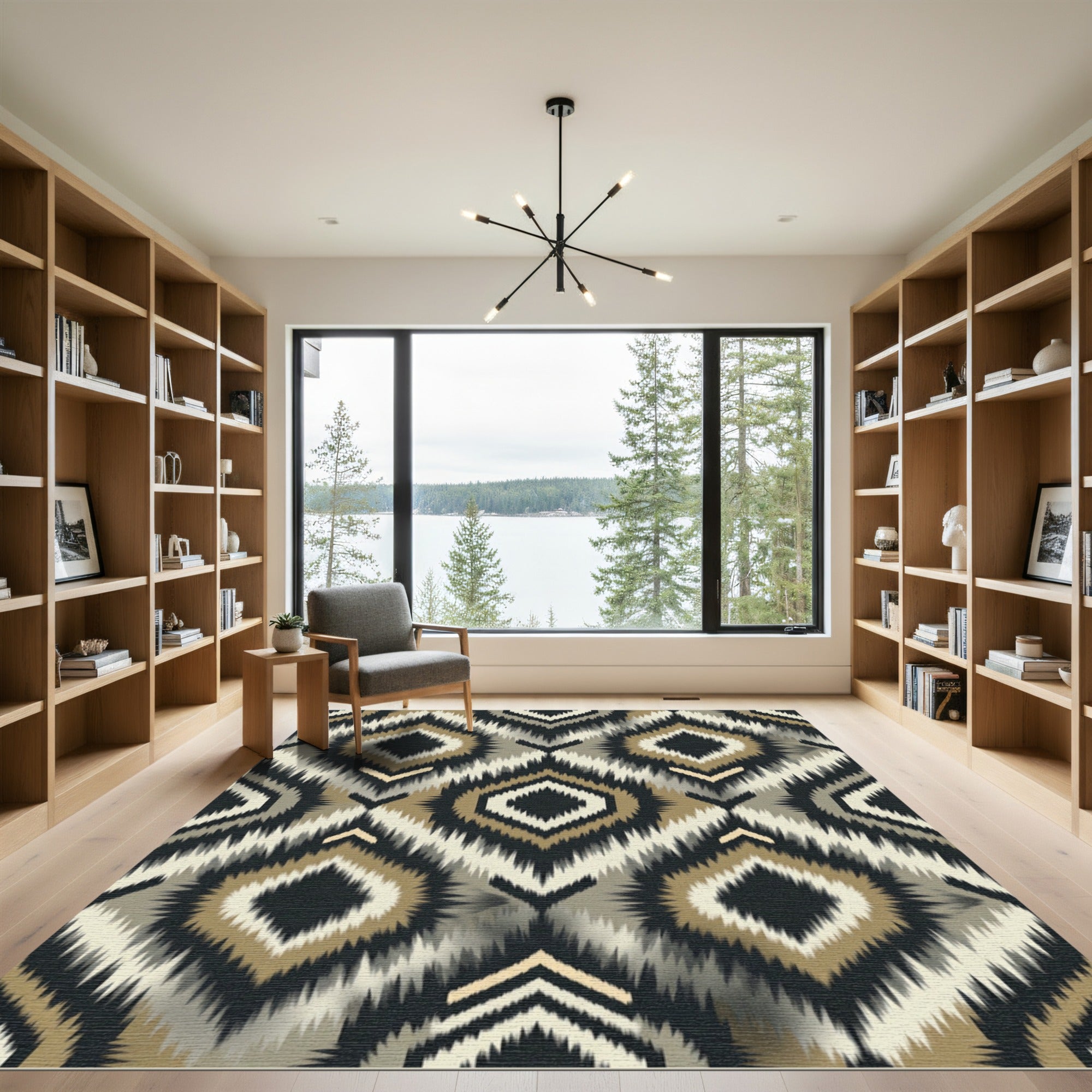 Earthy Diamond Sunburst Kilim Rug
