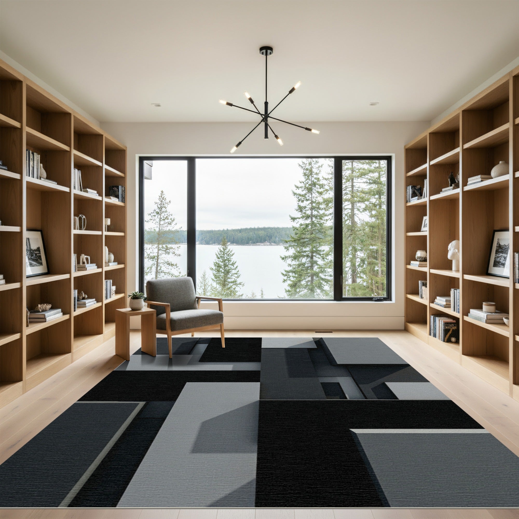 Monochromatic Geometric Stacked Blocks Rug