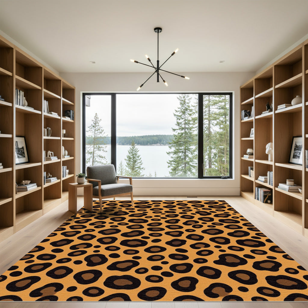 Bold Leopard Print Spotty Rug