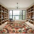 Terracotta Floral Medallion Bloom Rug