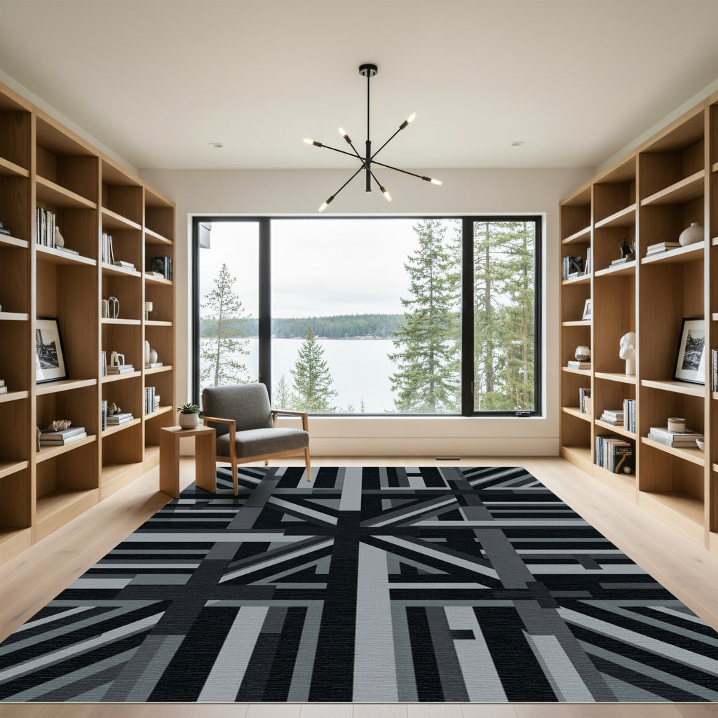 Monochromatic Intersecting Geometric Stipes Rug