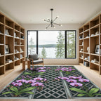 Purple Orchid Garden Lattice Rug