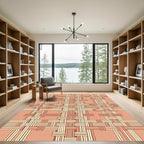 Terracotta Orange Woven Plaid Rug