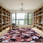 Mauve Puzzle Flower Blossom Rug