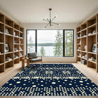 Navy Pixelated Snowflake Nordic Night Rug
