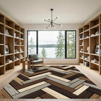 Herringbone Wood Grain Neutral Palette Rug