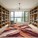 Rich Blush Swirl Paint Strokes Rug