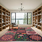 Collage Sun Pomegranate Flower Medallions Rug