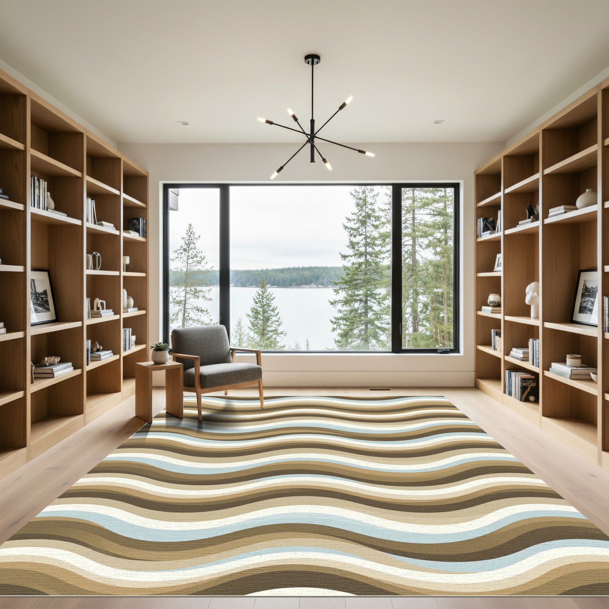 Earthy Tones Wavy Stripe Rug