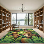 Tropical Kiwi Bird and Fern Foliage Rug