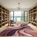 Modern Blush Abstract Wave Rug